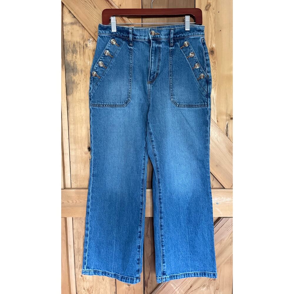 Made and Loved Loft Jeans The Wide Leg High Rise Sailor Size 28 Women's 6
